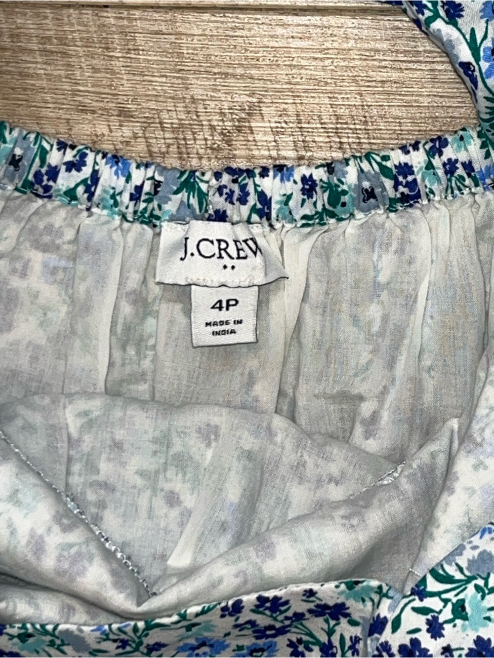 J.Crew Cotton Floral Square Neck Ruffle Sleeves Tie Back Tiered Midi Dress 4P - Picture 4 of 7